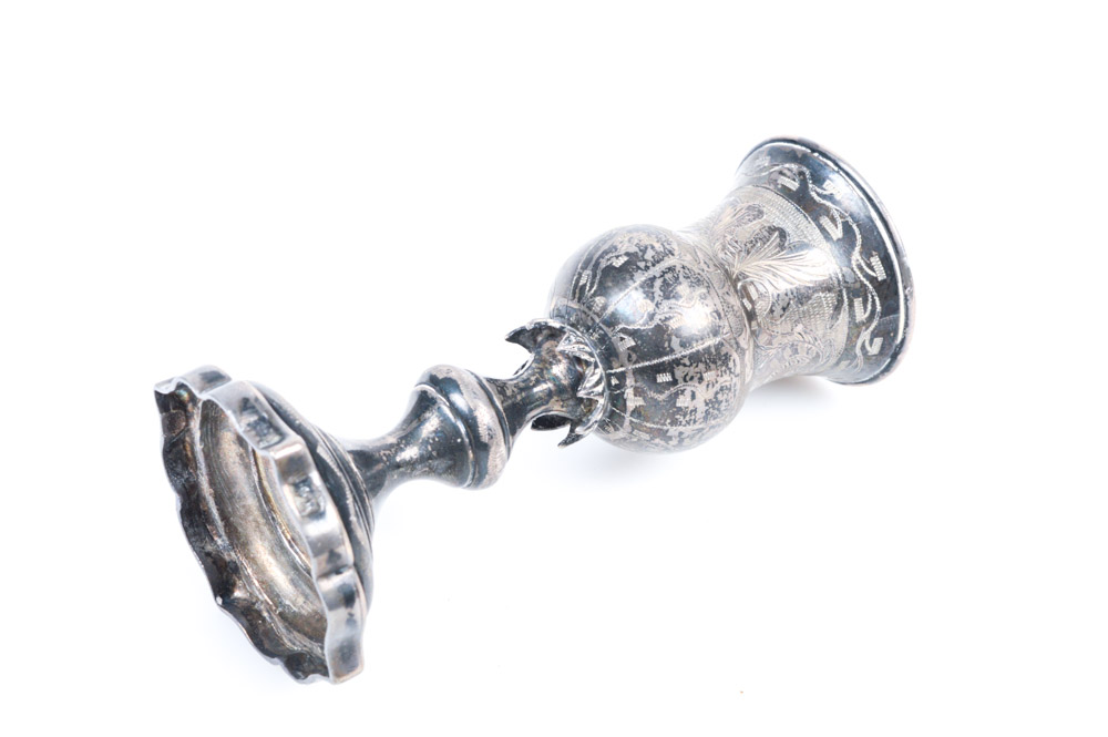 Antique Russian .875 Silver Kiddush Cup