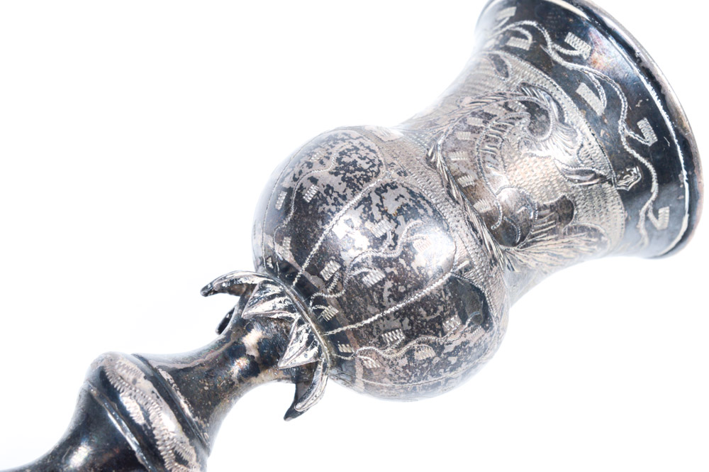 Antique Russian .875 Silver Kiddush Cup
