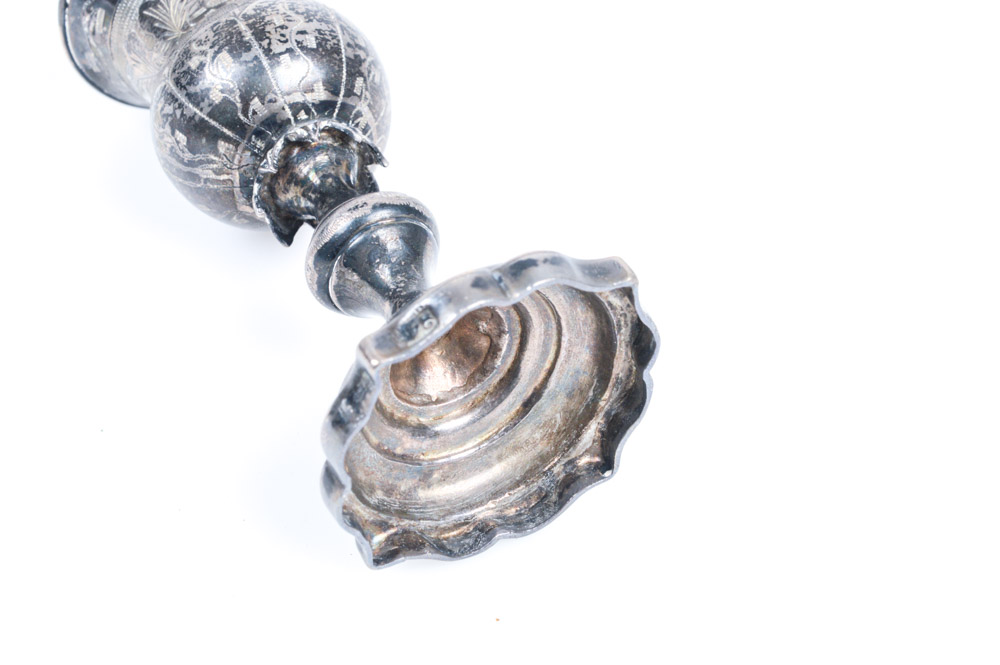 Antique Russian .875 Silver Kiddush Cup