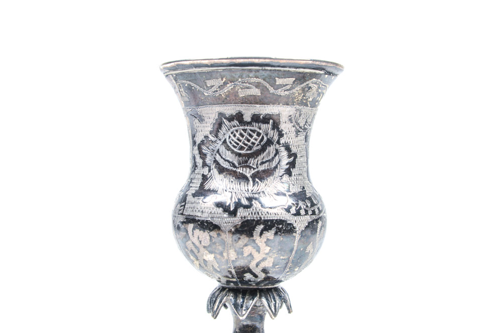 Antique Russian .875 Silver Kiddush Cup