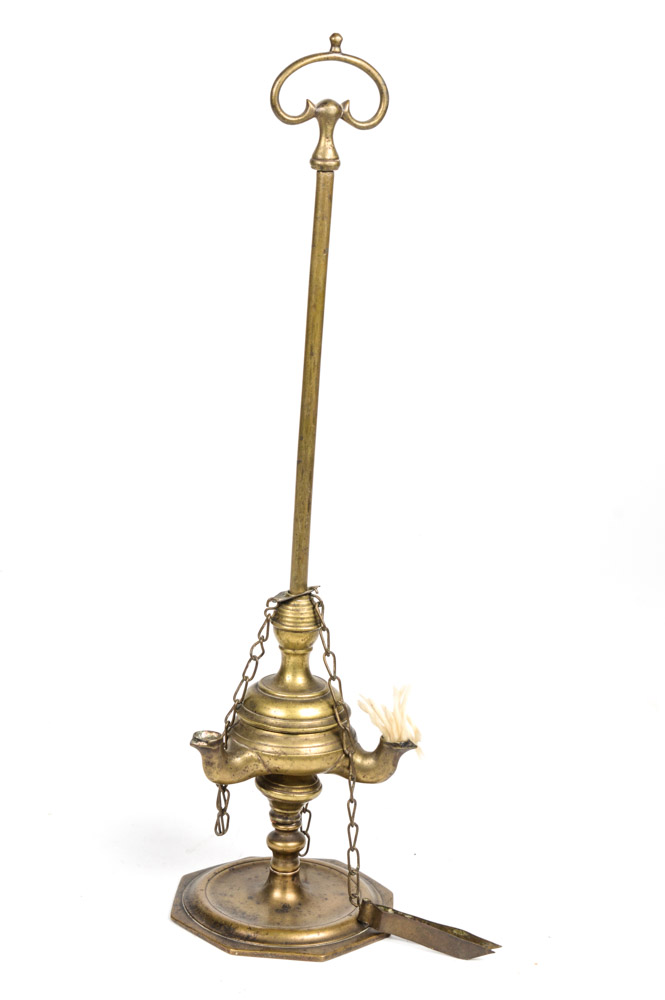 Antique Brass Three Burner Oil Lamp