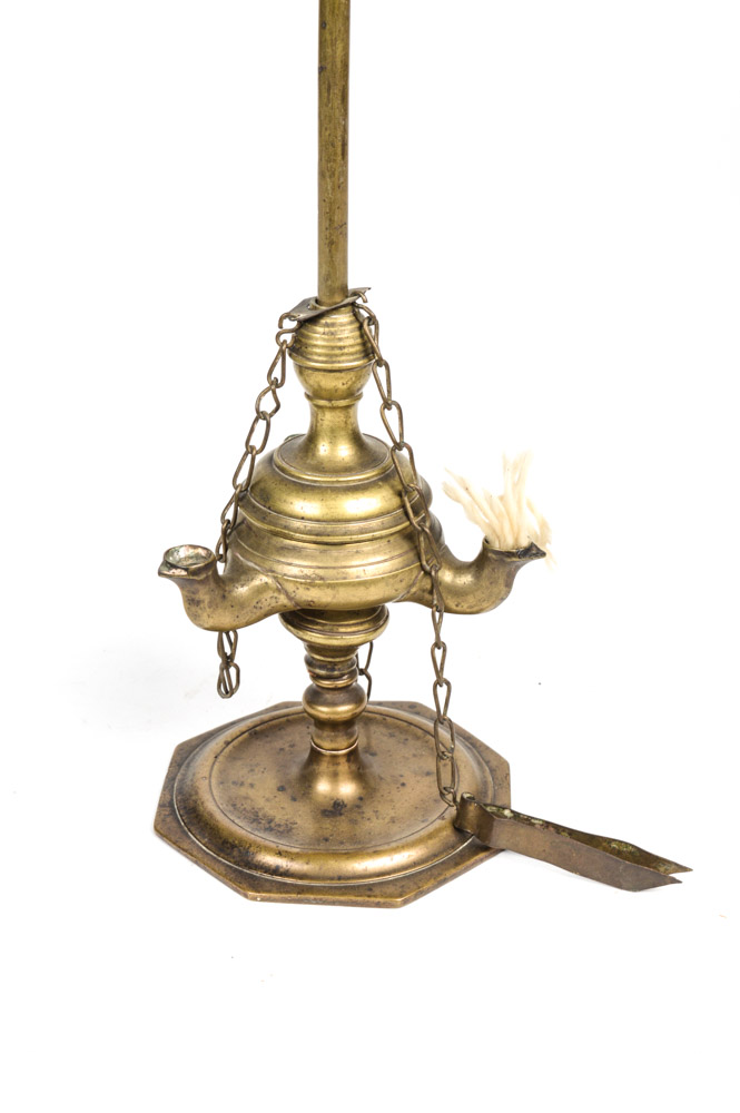 Antique Brass Three Burner Oil Lamp