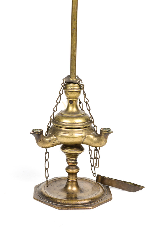 Antique Brass Three Burner Oil Lamp