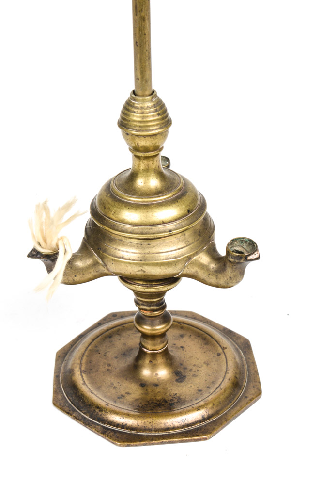 Antique Brass Three Burner Oil Lamp