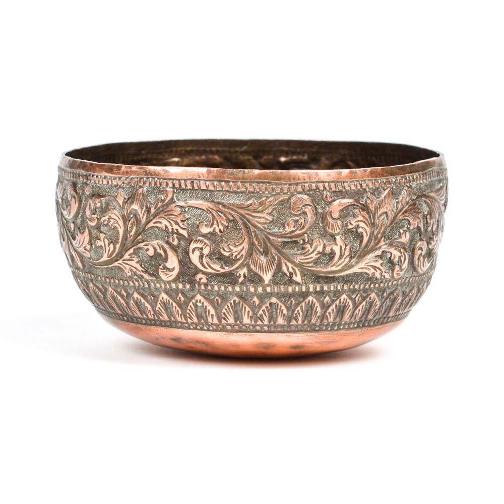 Antique Embossed Copper Cup
