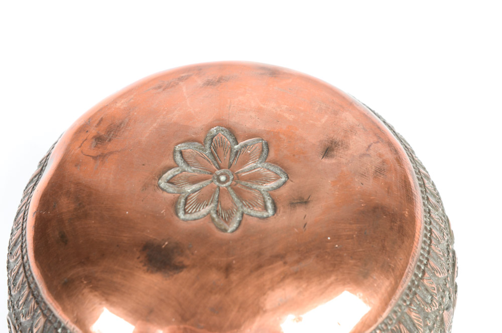Antique Embossed Copper Cup