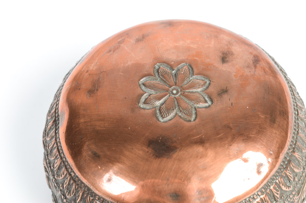 Antique Embossed Copper Cup
