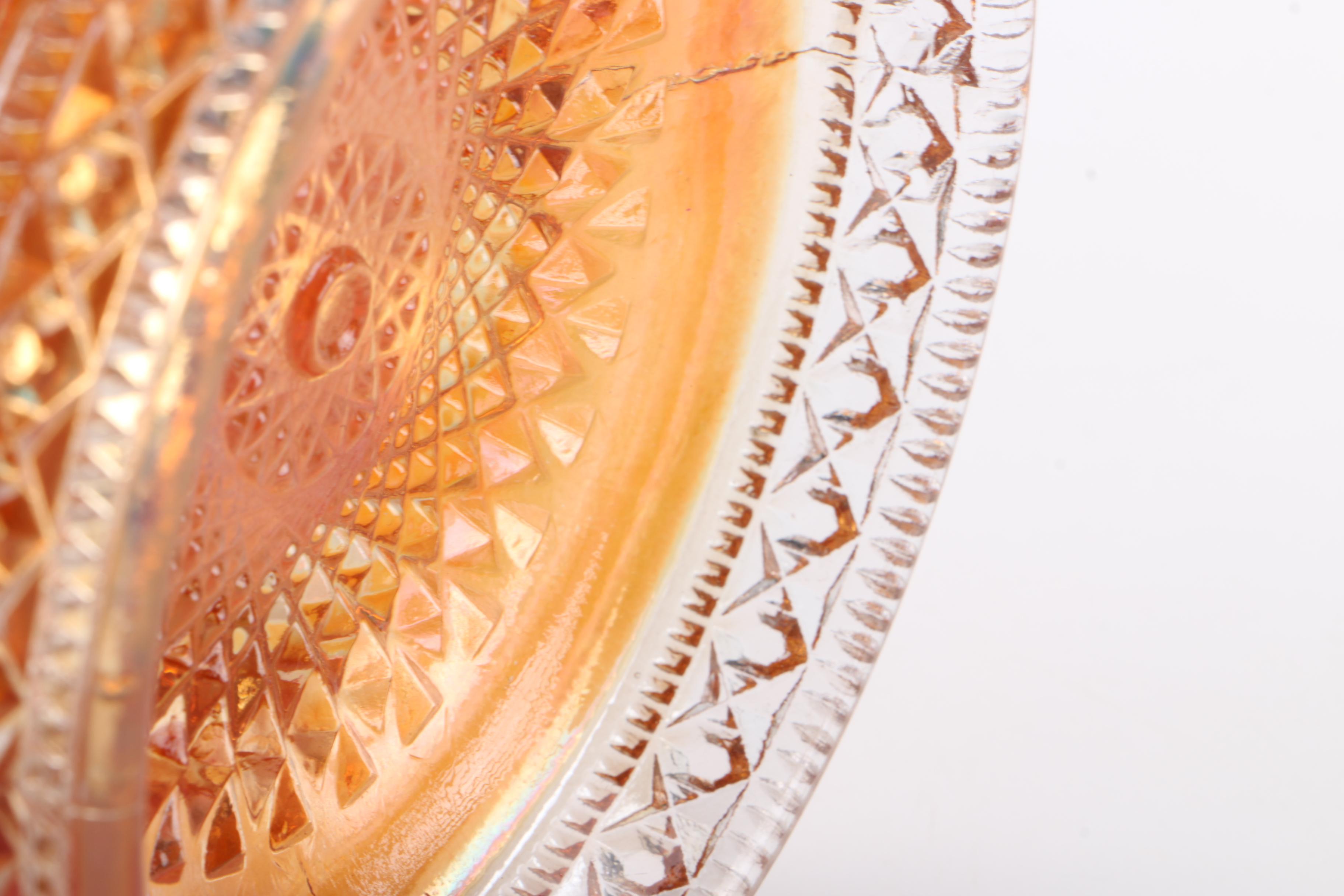 Orange Carnival Glass Vase