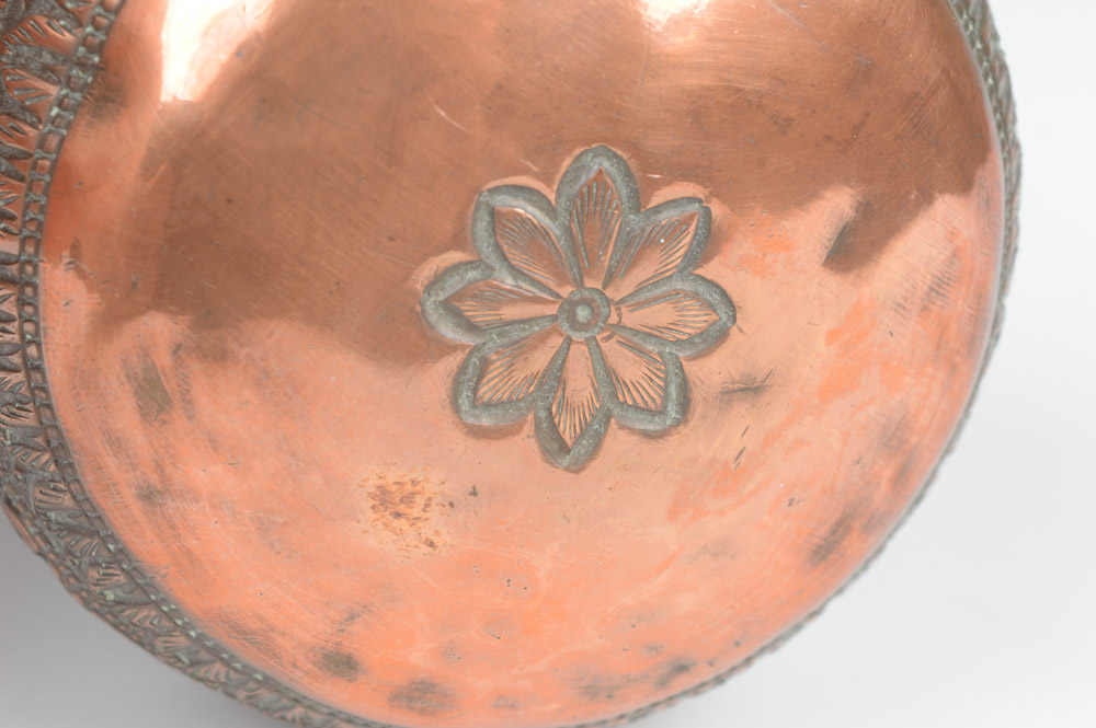 Antique Embossed Copper Cup