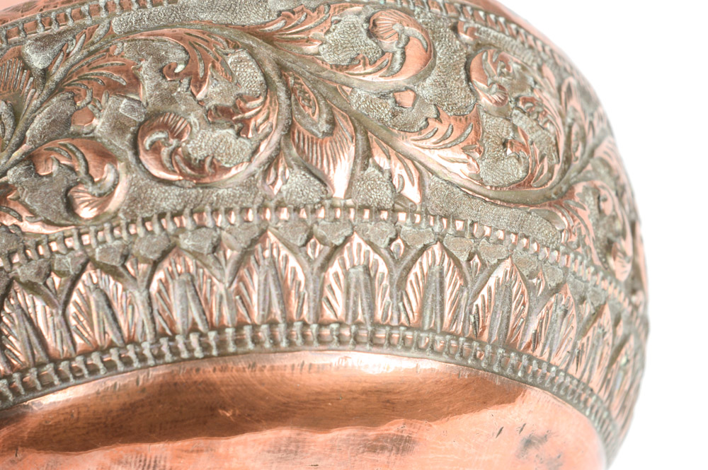 Antique Embossed Copper Cup