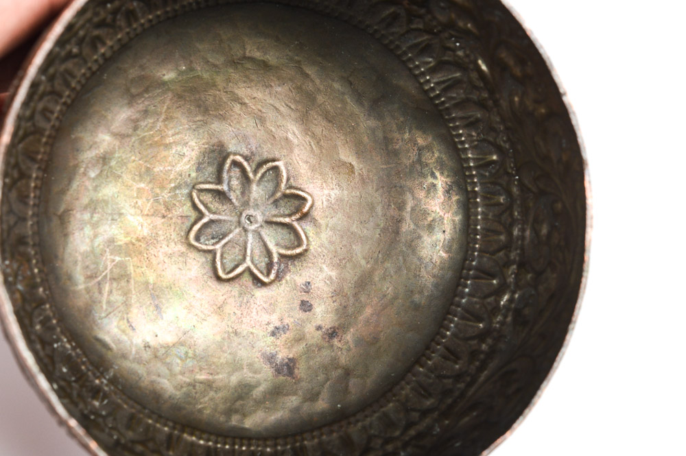 Antique Embossed Copper Cup