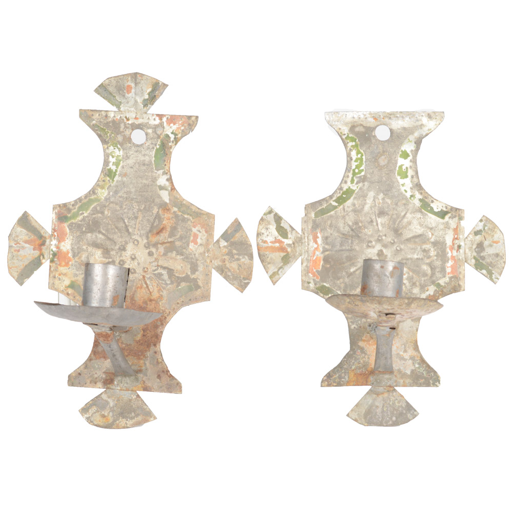 Pair of Antique Southwestern Metal Sconces
