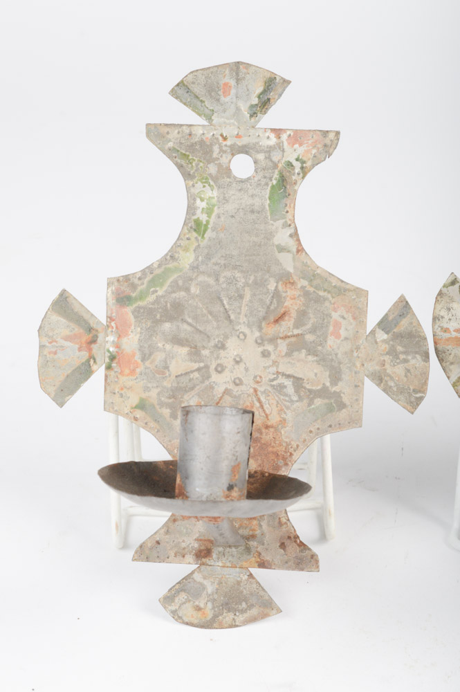 Pair of Antique Southwestern Metal Sconces