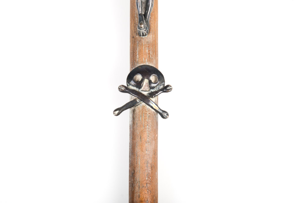 Antique Southwestern Silver and Wood Crucifix