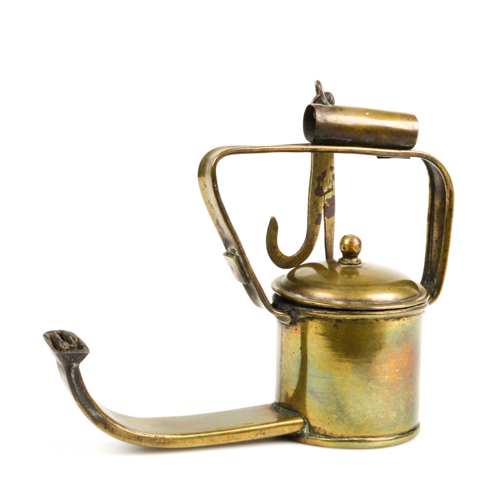 Antique Brass Hanging Oil Lamp