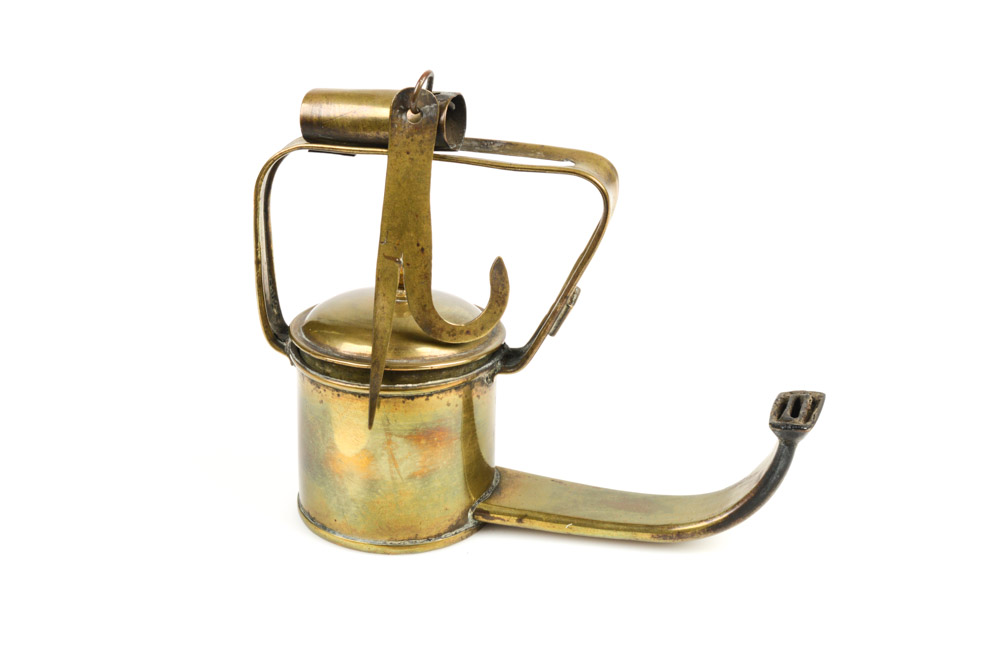 Antique Brass Hanging Oil Lamp