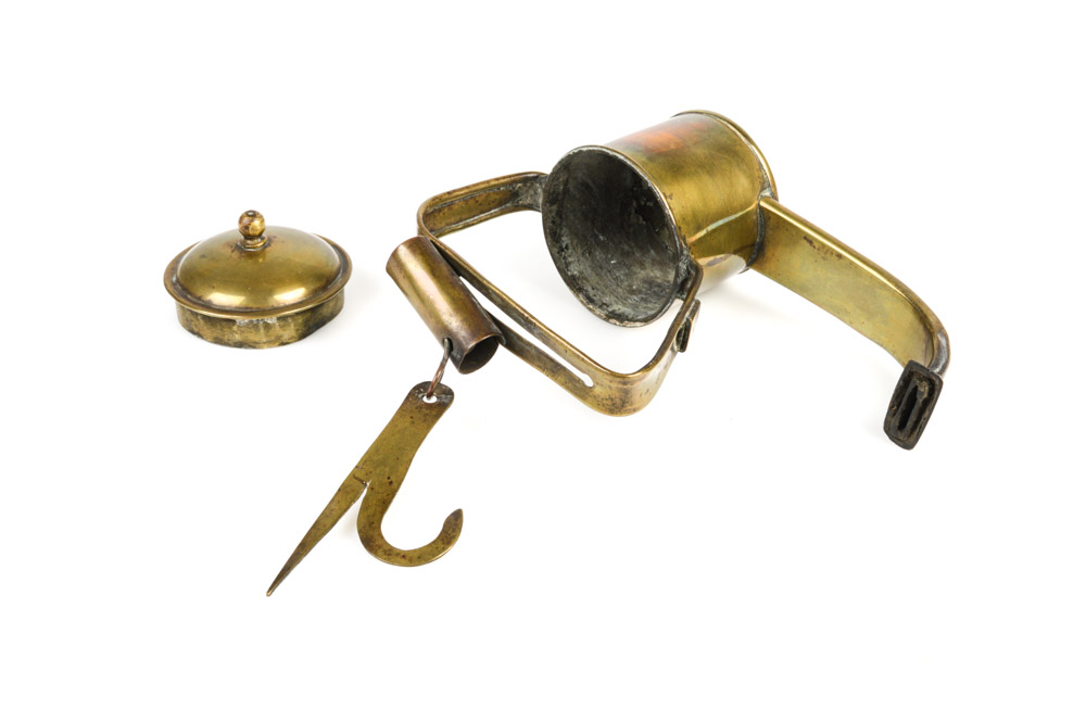 Antique Brass Hanging Oil Lamp