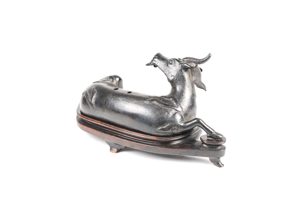 Chinese Yuan Dynasty Bronze Xiniu Mirror Stand