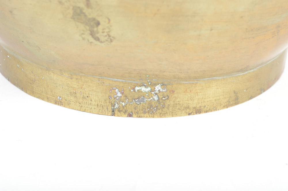 Antique Brass Urn with Copper Inlay