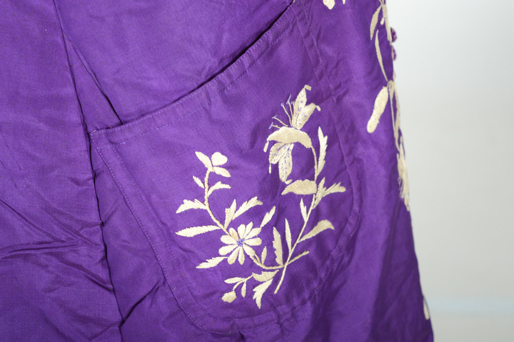 Late Qing Dynasty Hand Embroidered Padded Jacket