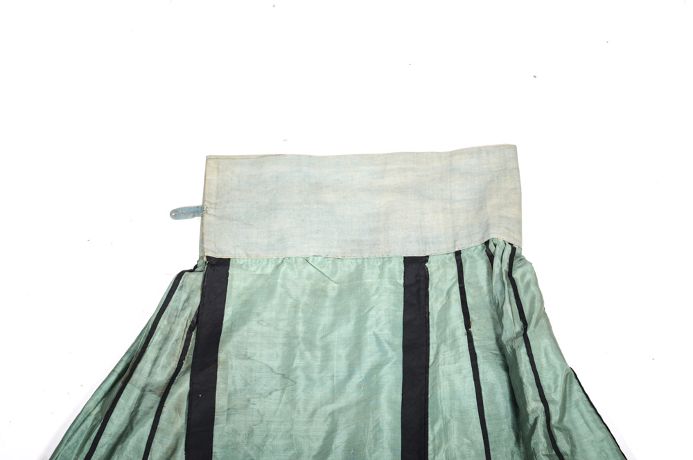 Chinese Late 19th Century Hand Embroidered Silk Skirt