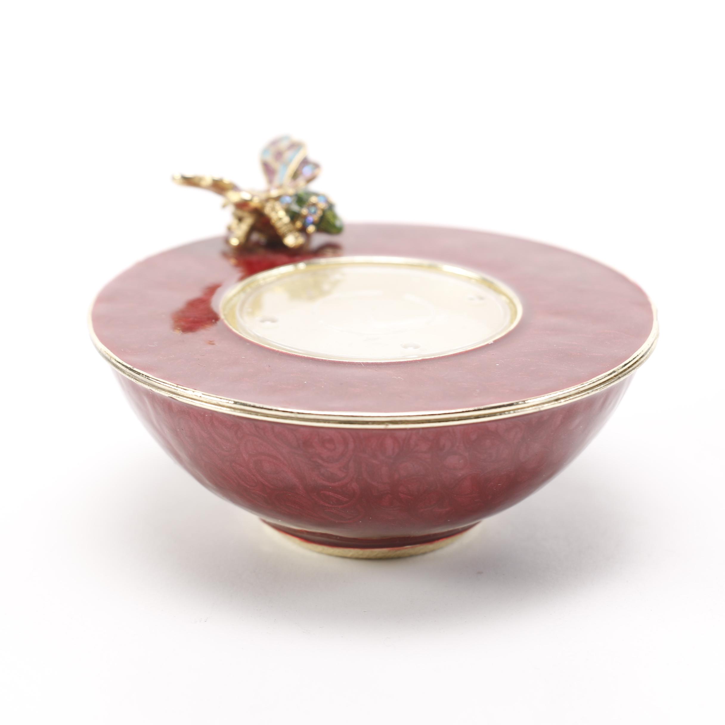 Jay Strongwater Votive Tea Light Holder With Swarovski Bee