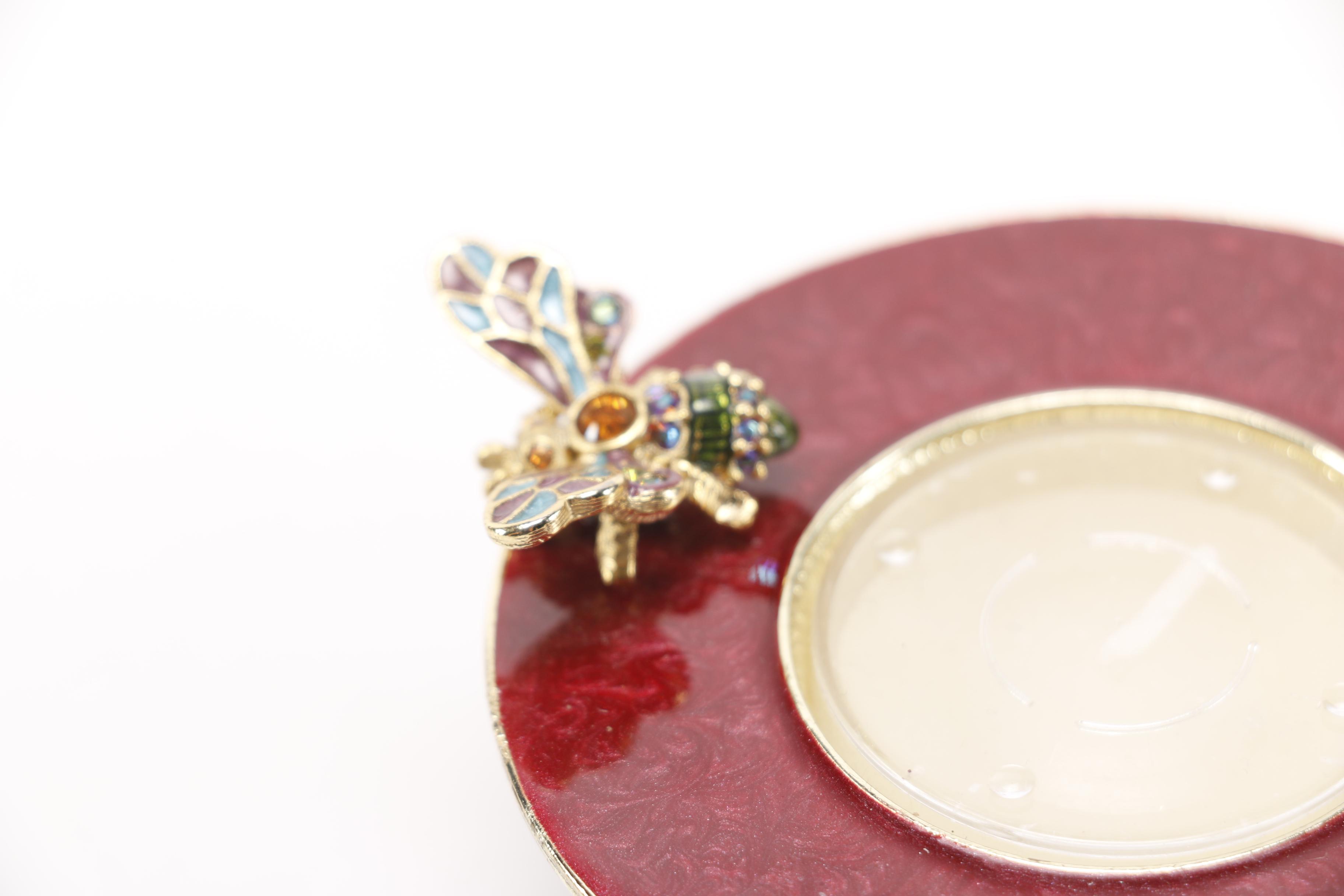 Jay Strongwater Votive Tea Light Holder With Swarovski Bee