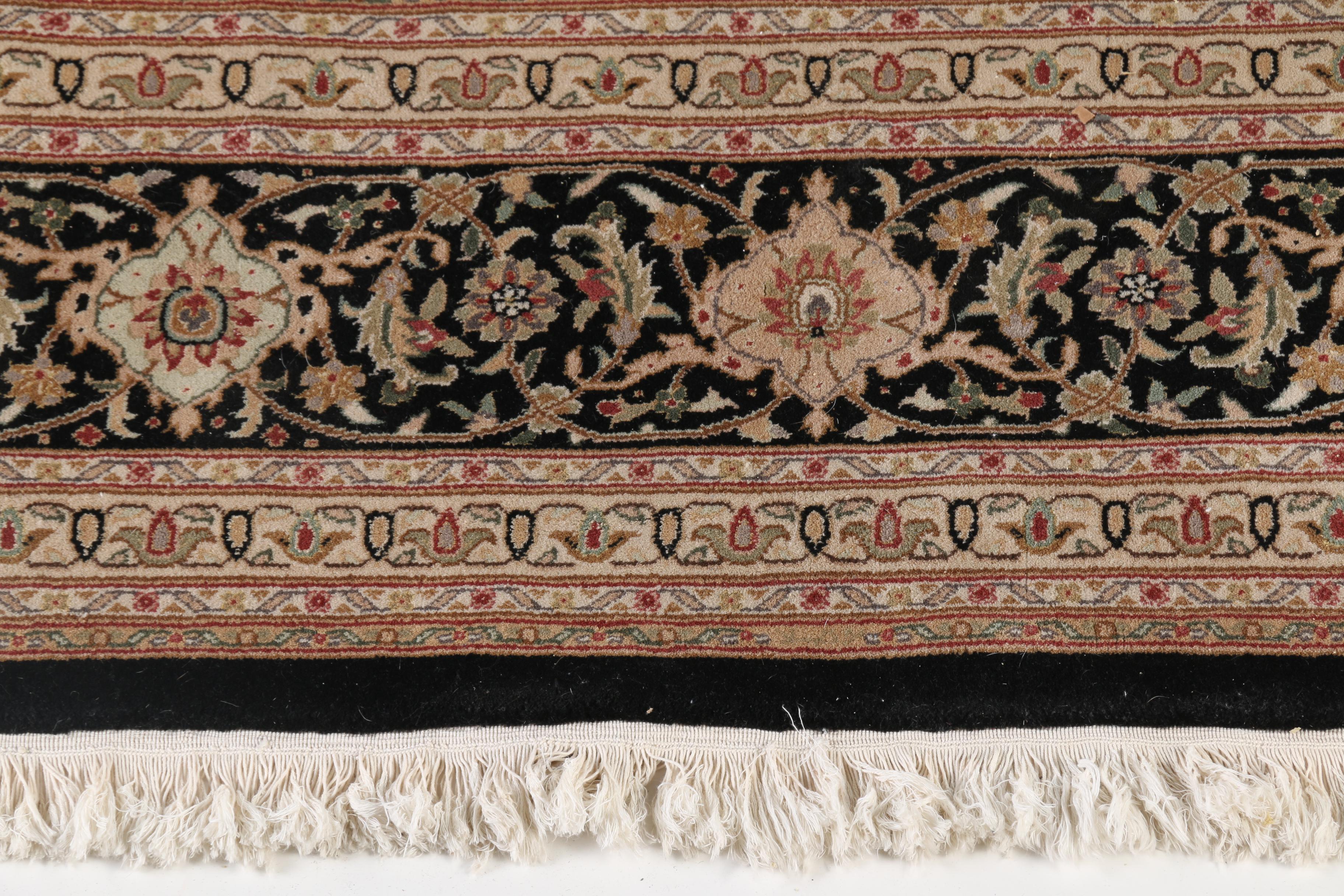 Large Hand-Knotted Mashayekhi Wool Area Rug