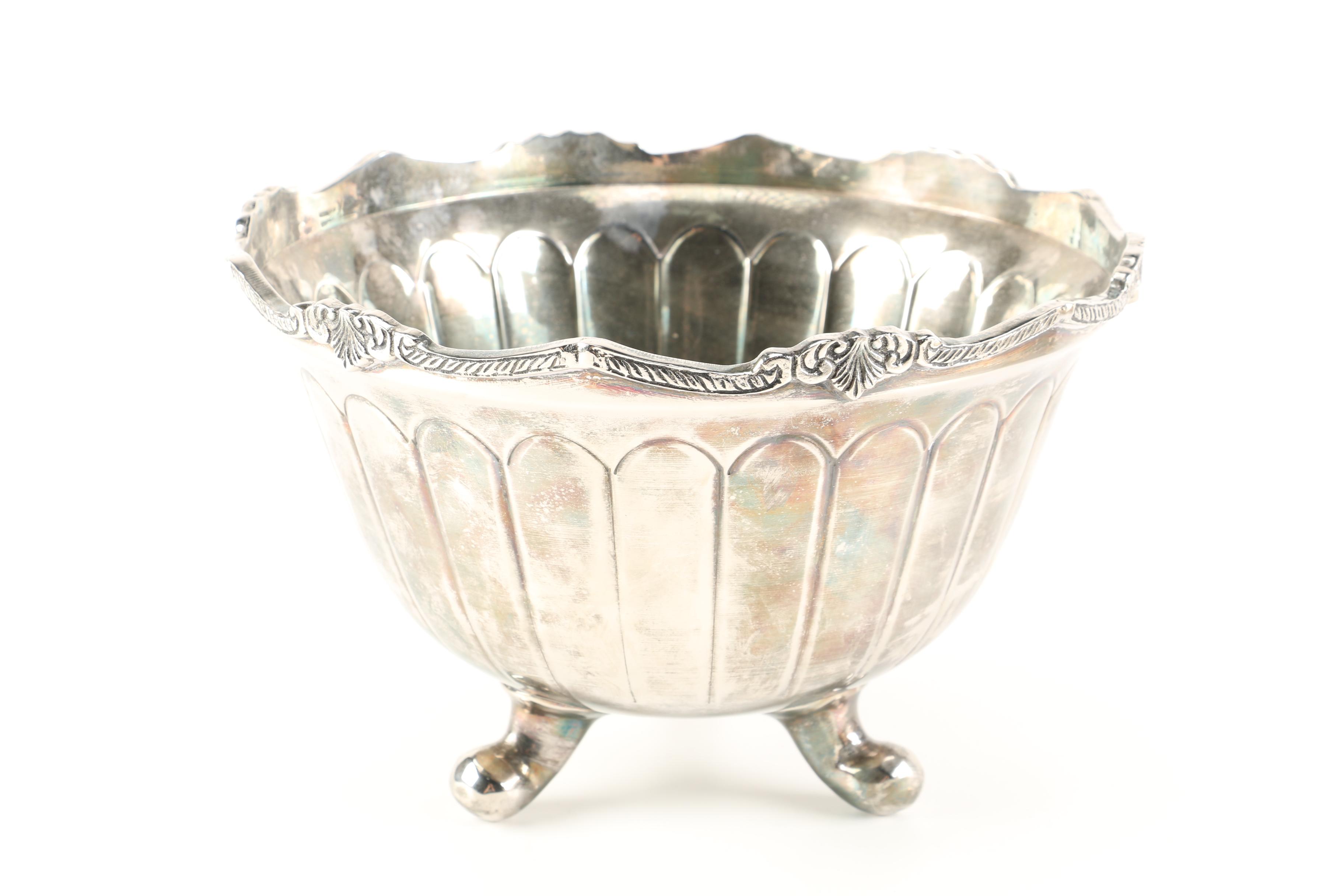 Reed & Barton Batwing Pedestal Bowl and Other Silver Plate