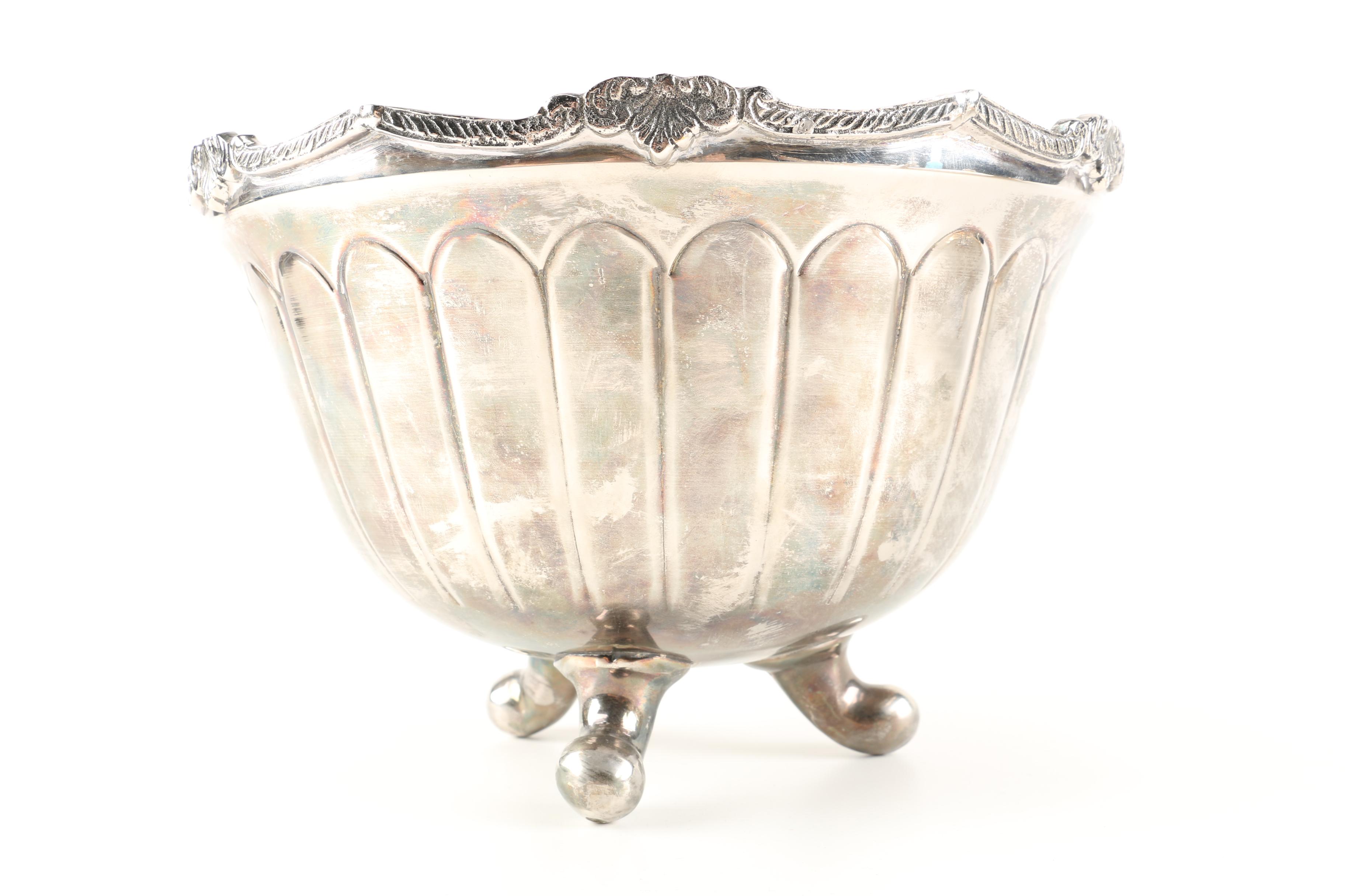 Reed & Barton Batwing Pedestal Bowl and Other Silver Plate