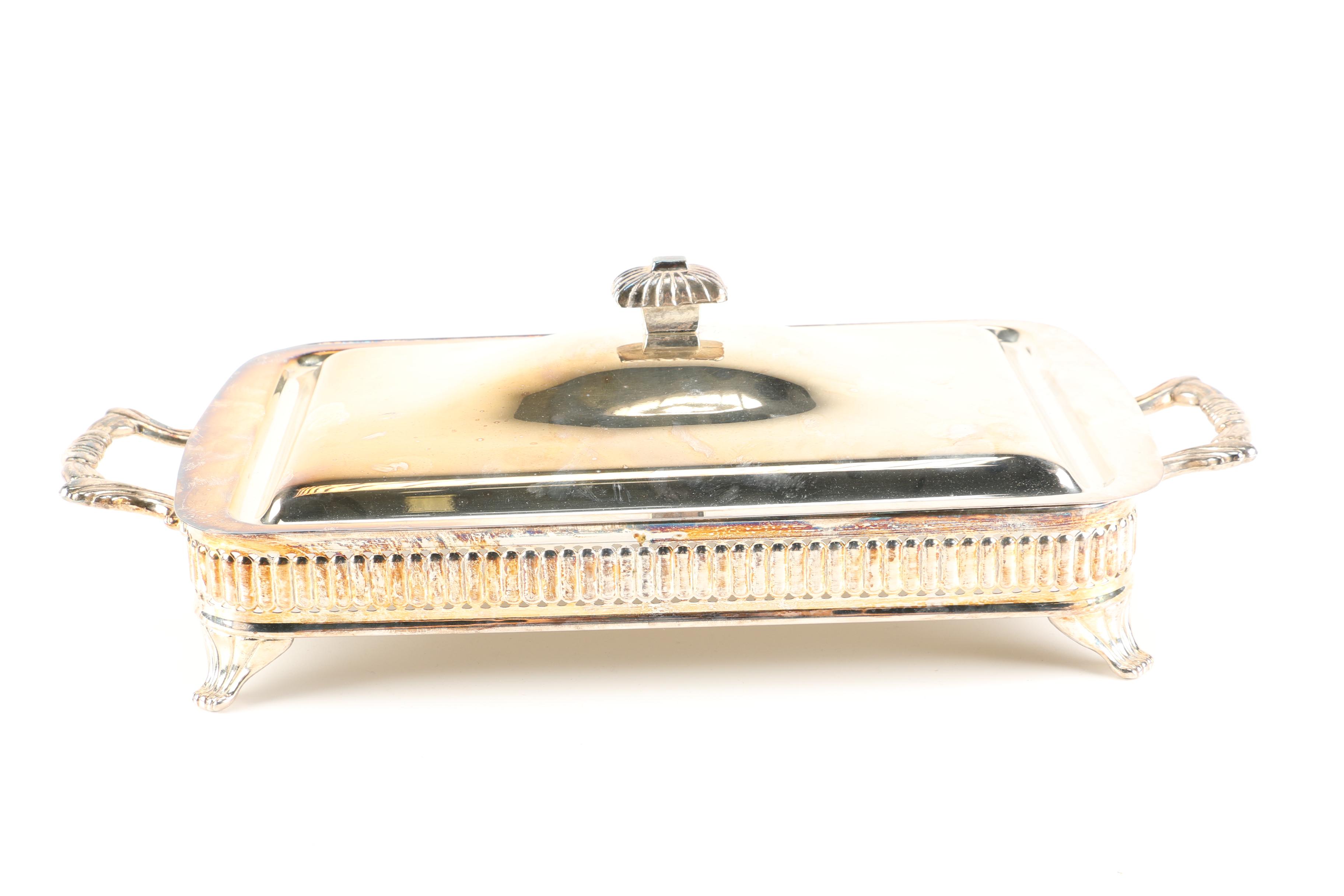 Reed & Barton Batwing Pedestal Bowl and Other Silver Plate