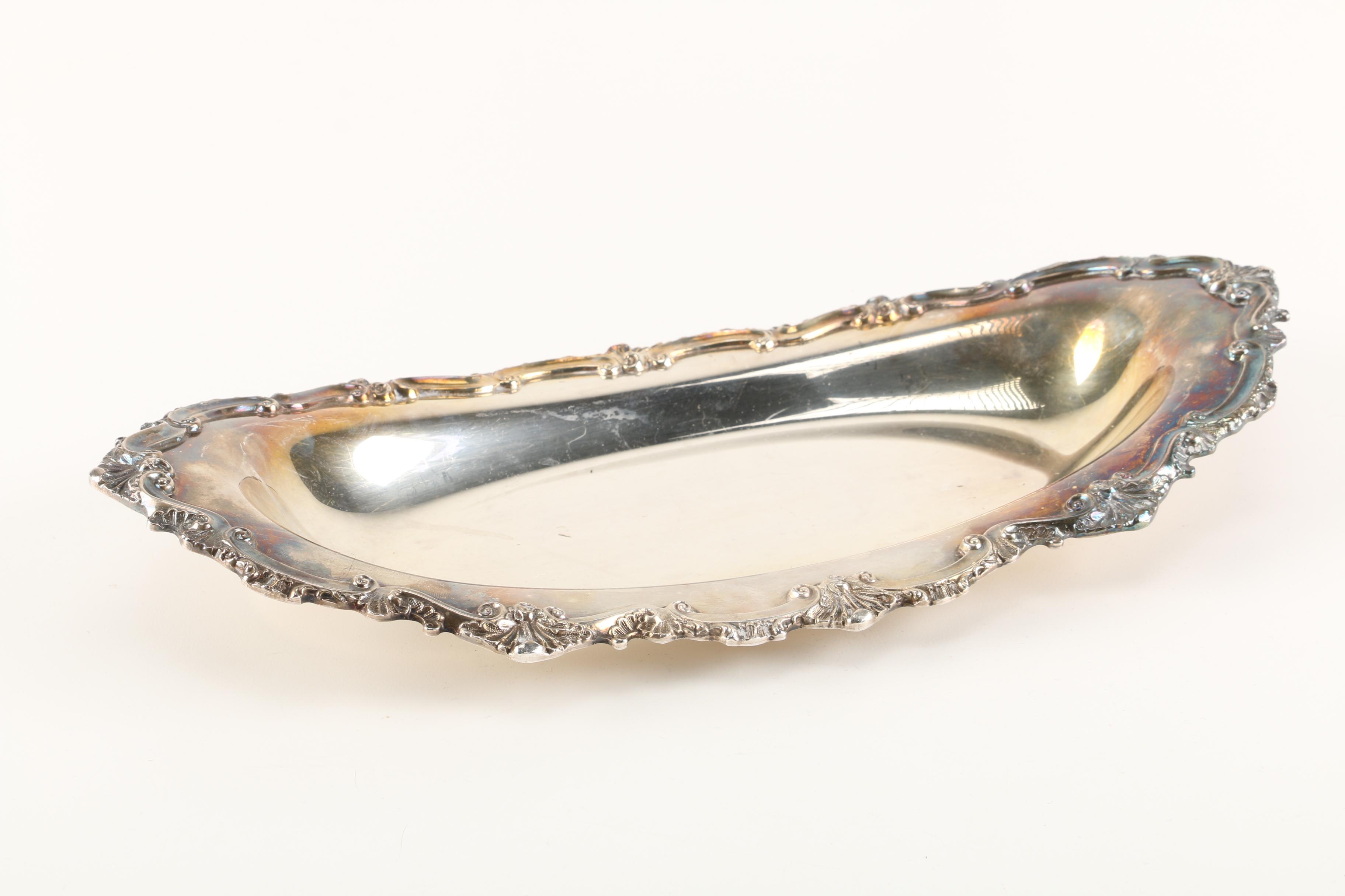 Reed & Barton Batwing Pedestal Bowl and Other Silver Plate