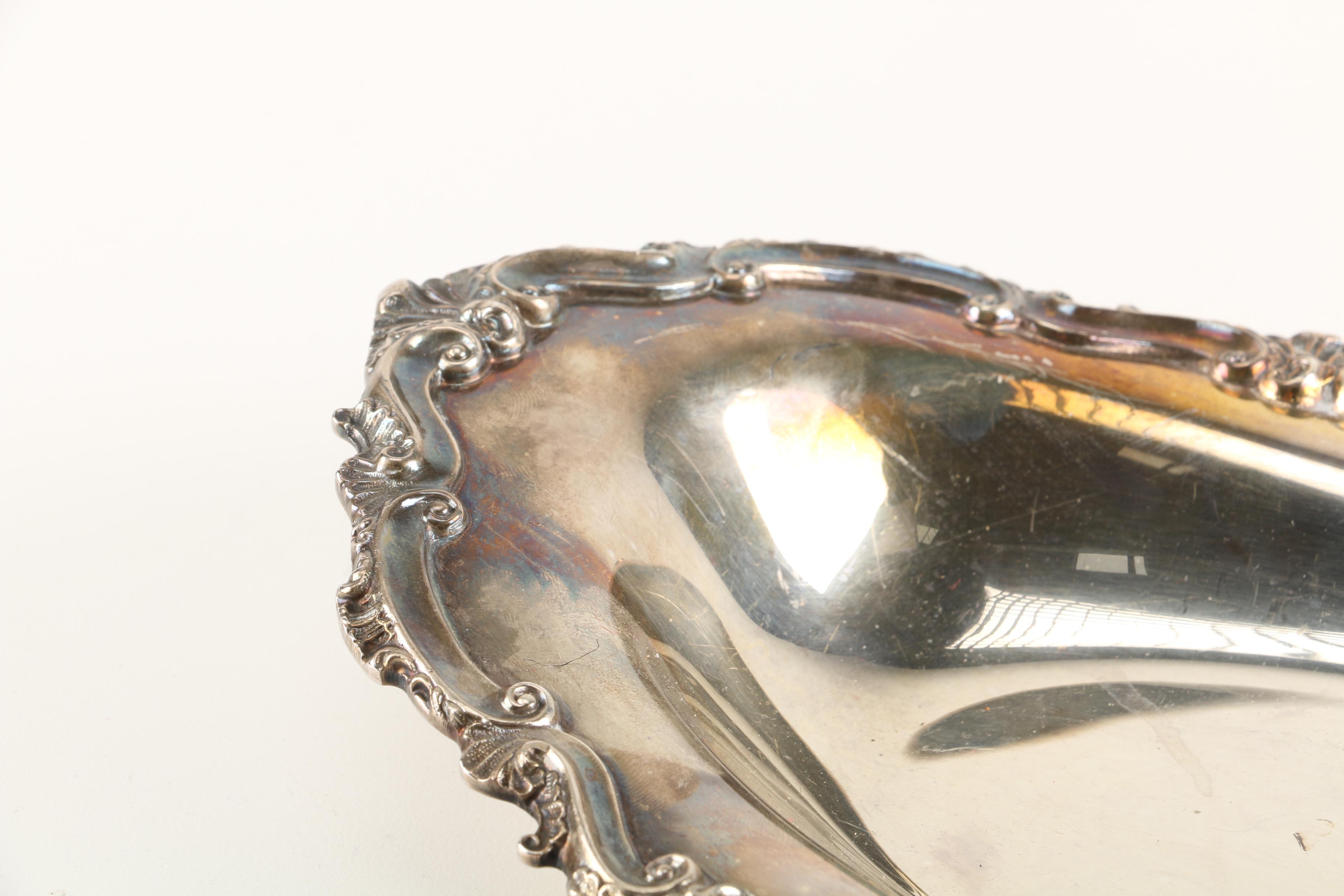 Reed & Barton Batwing Pedestal Bowl and Other Silver Plate