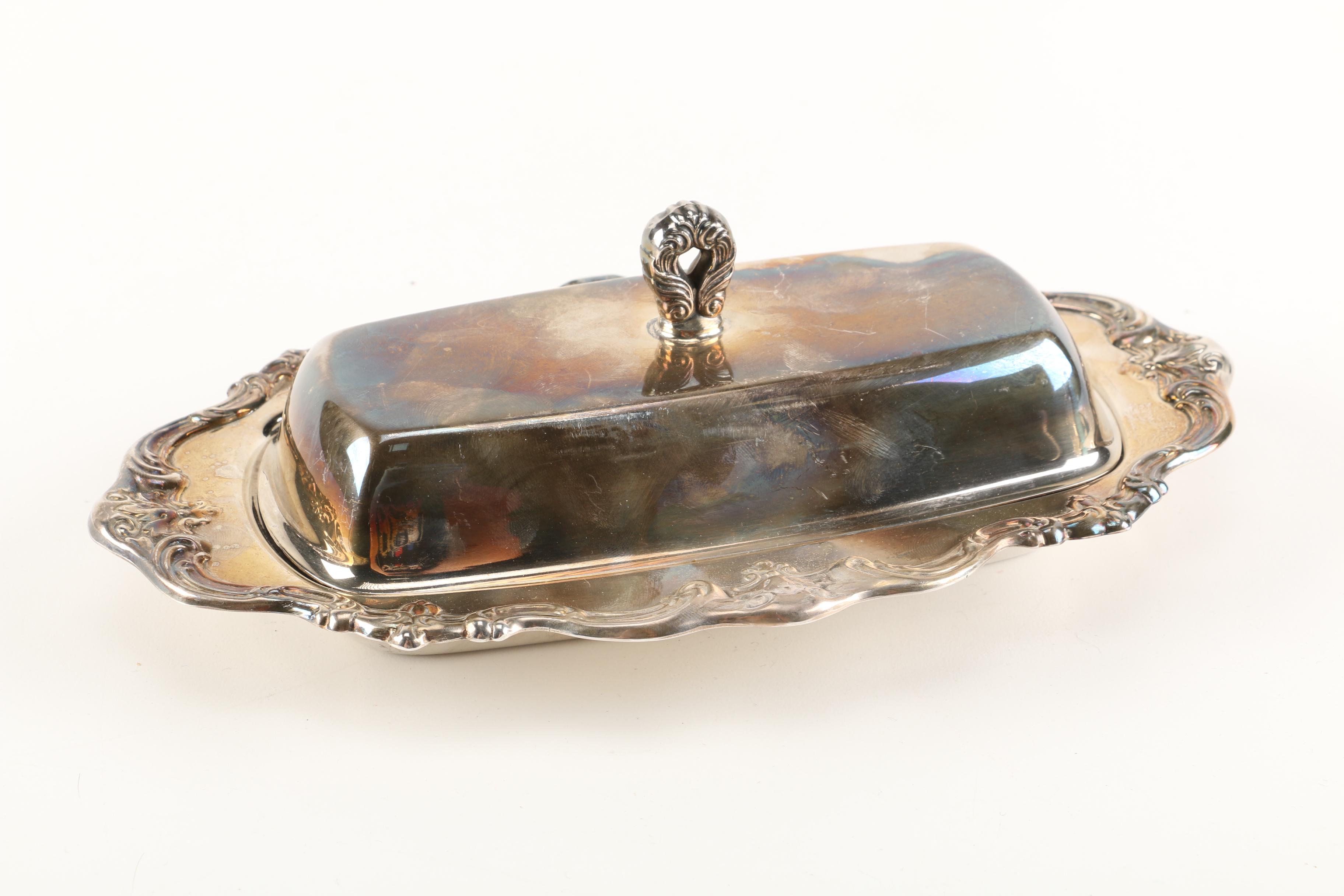 Reed & Barton Batwing Pedestal Bowl and Other Silver Plate