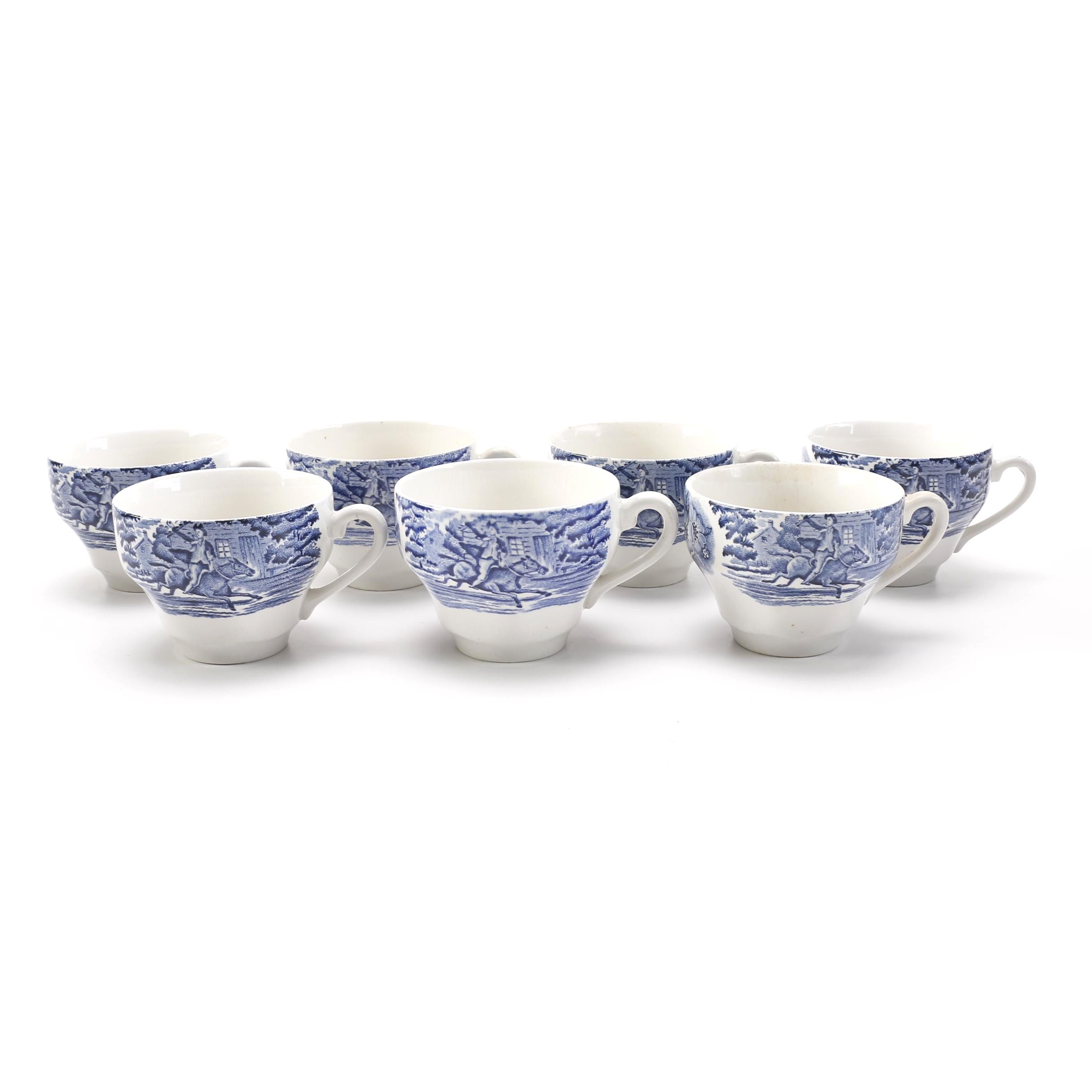 Paul Revere Liberty Blue Bone China English Tea Cups