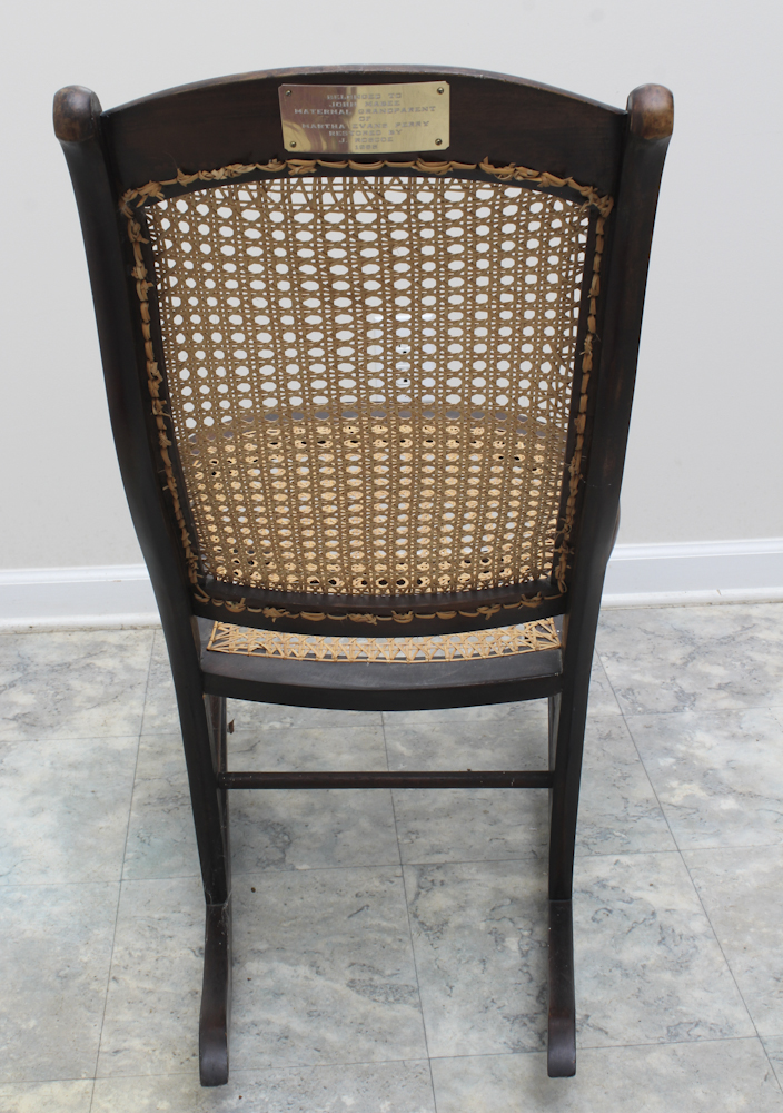 Victorian Style Mahogany and Rattan Rocking Chair.