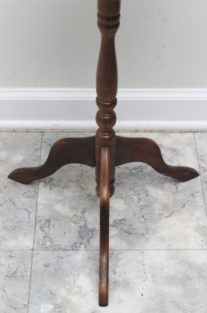Small Marble Top and Mahogany Accent Table