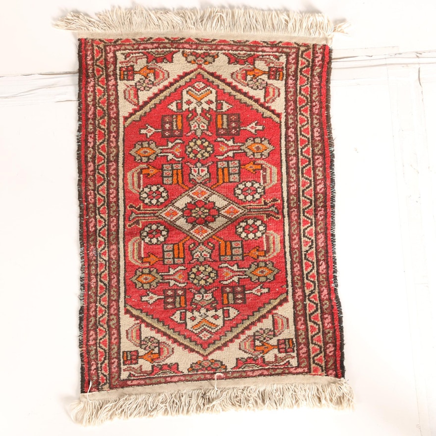 Hand-Knotted Persian Abadeh Accent Rug