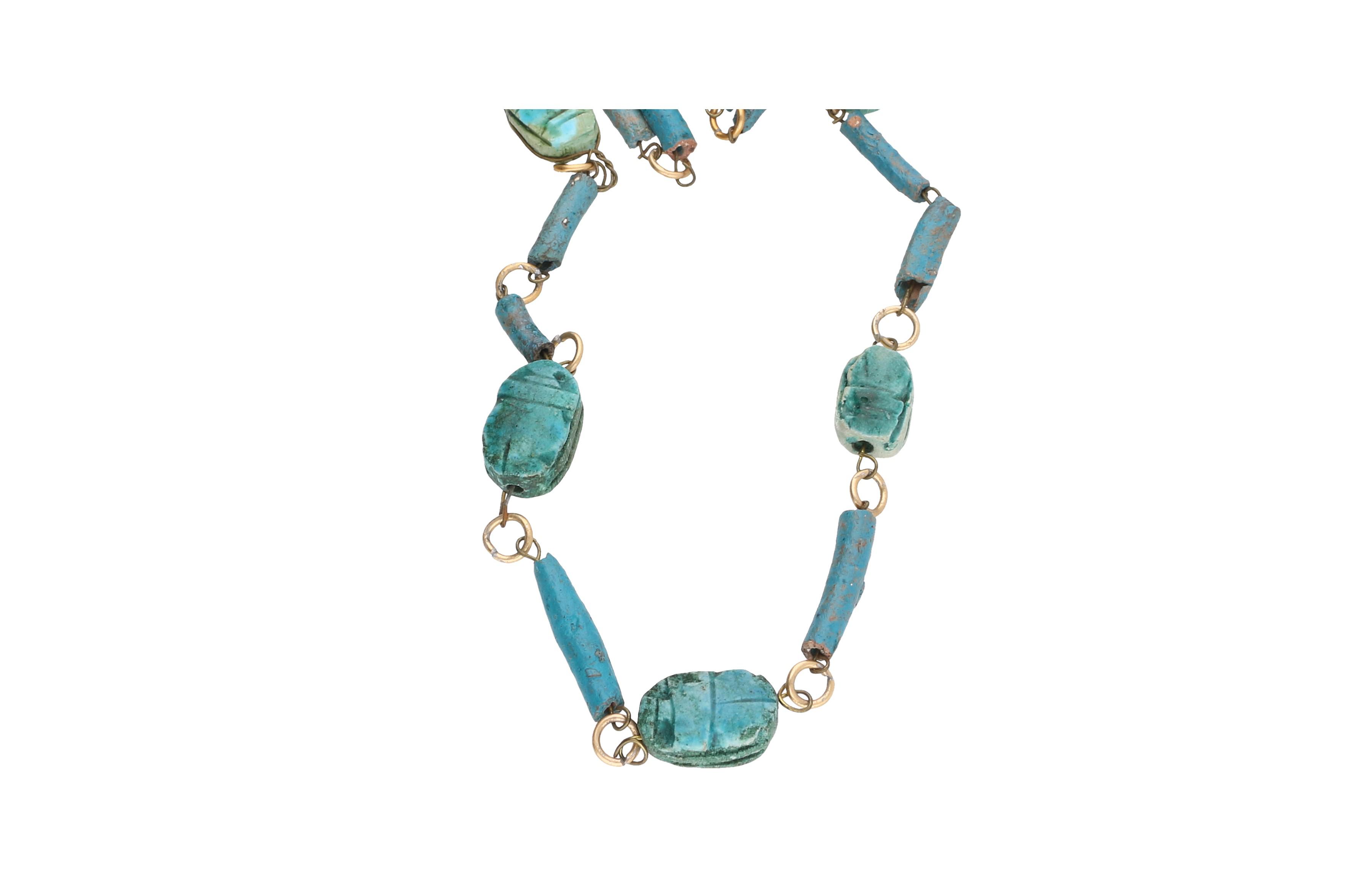 Egyptian Themed Beaded Jewelry and Alabaster Vessels