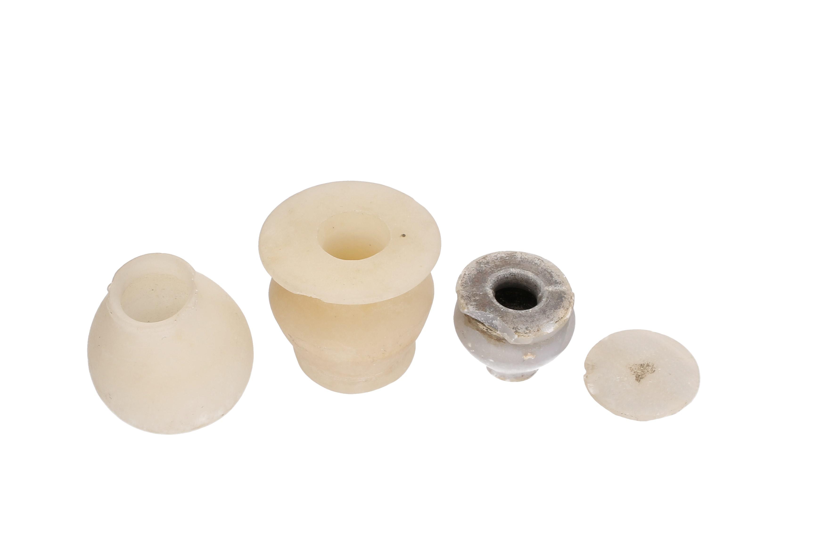 Egyptian Themed Beaded Jewelry and Alabaster Vessels