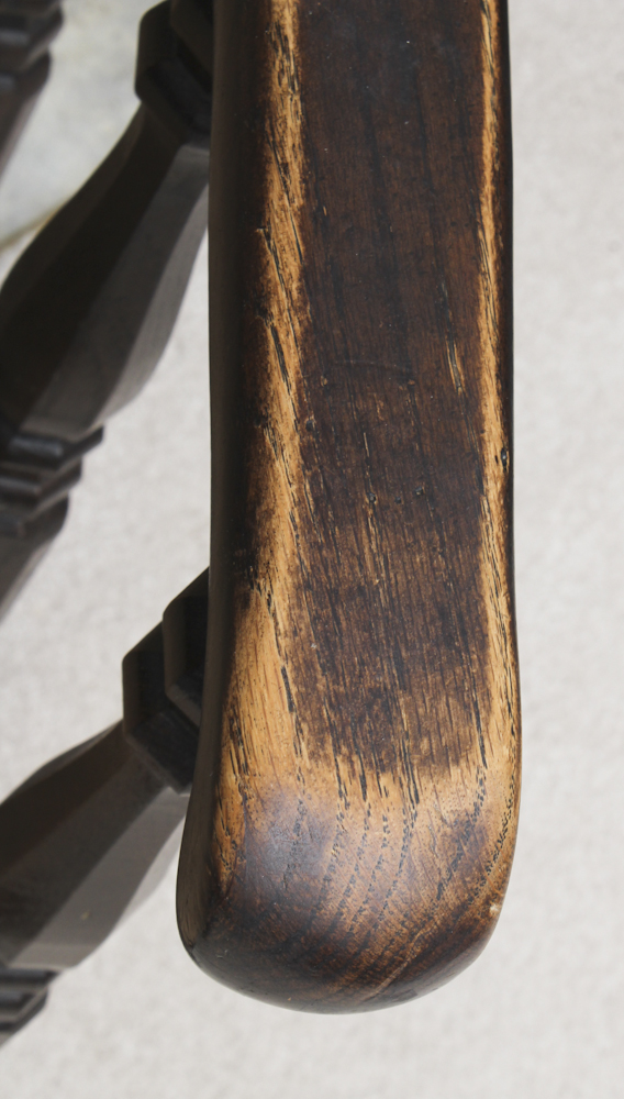 Low Mahogany Armchair With Welted Cushions