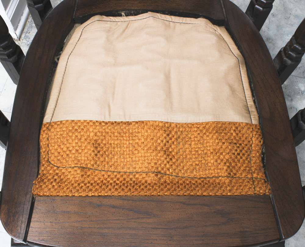 Low Mahogany Armchair With Welted Cushions