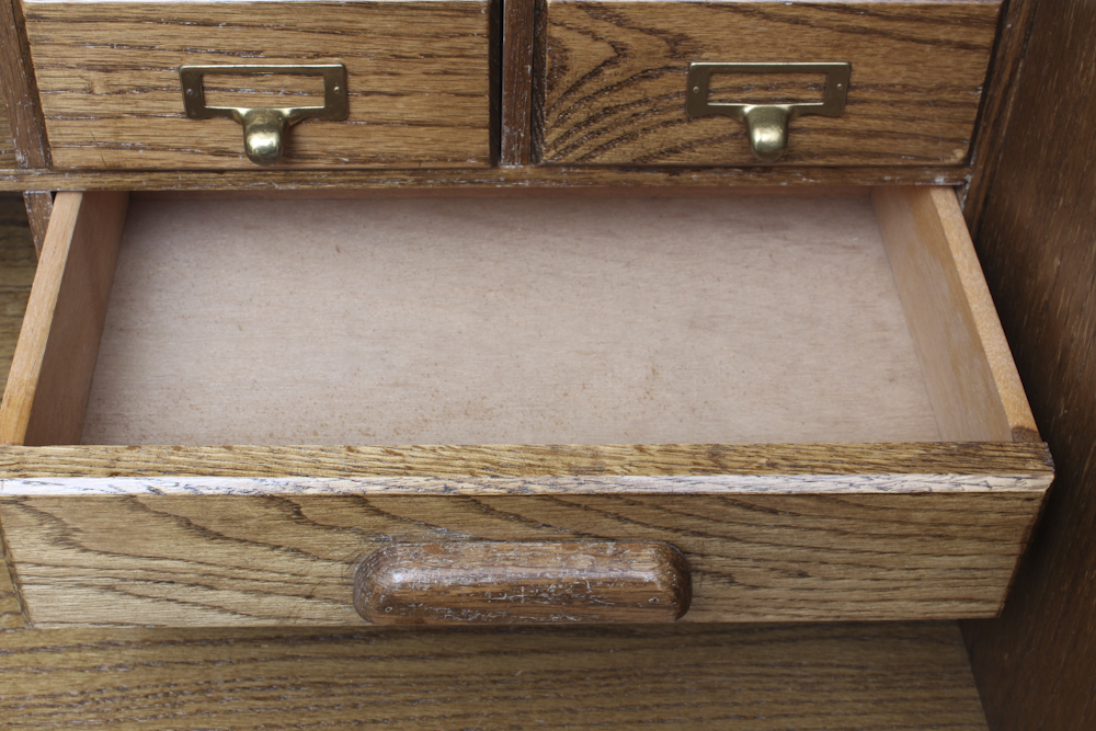 Mid-Century Pine Roll Top Desk