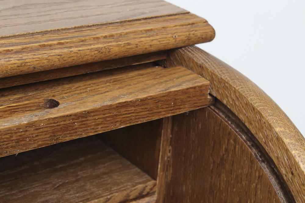 Mid-Century Pine Roll Top Desk