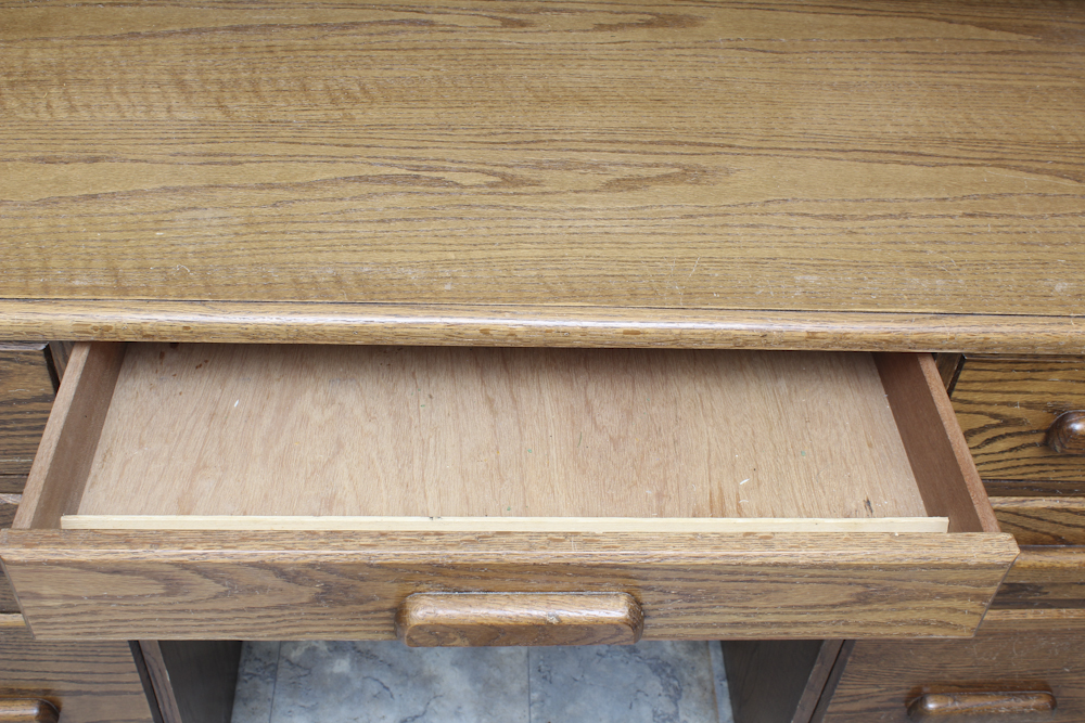 Mid-Century Pine Roll Top Desk