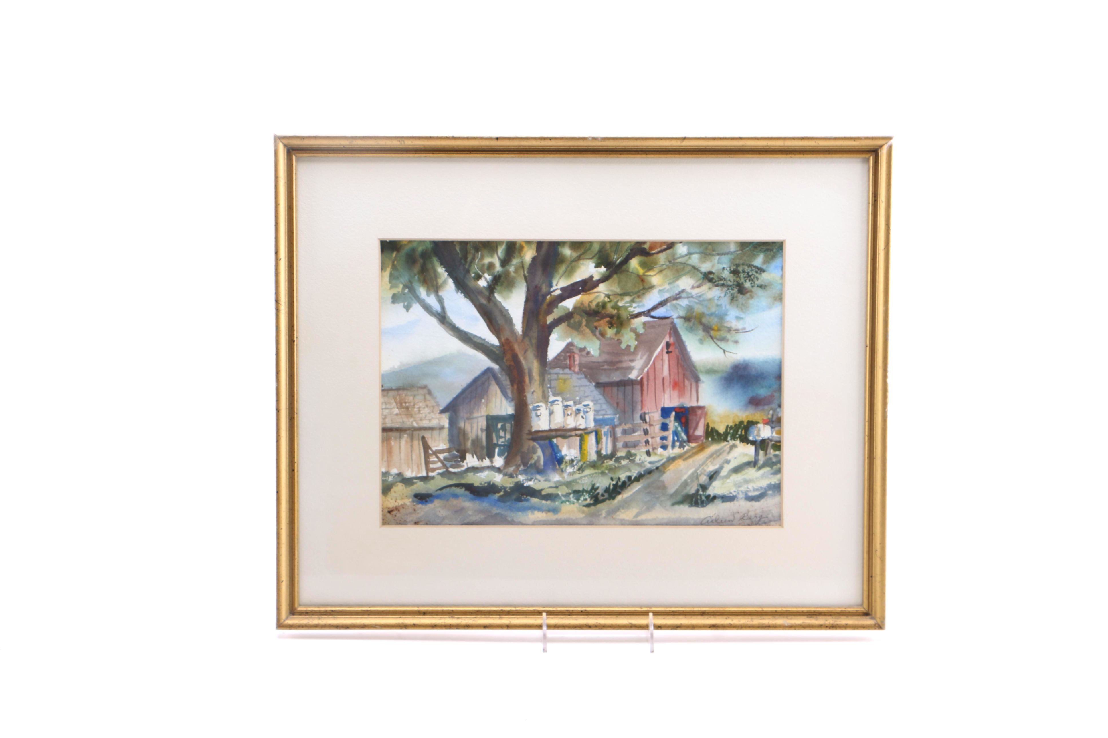 Aileen Berg Watercolor Paintings on Paper of Farmscapes