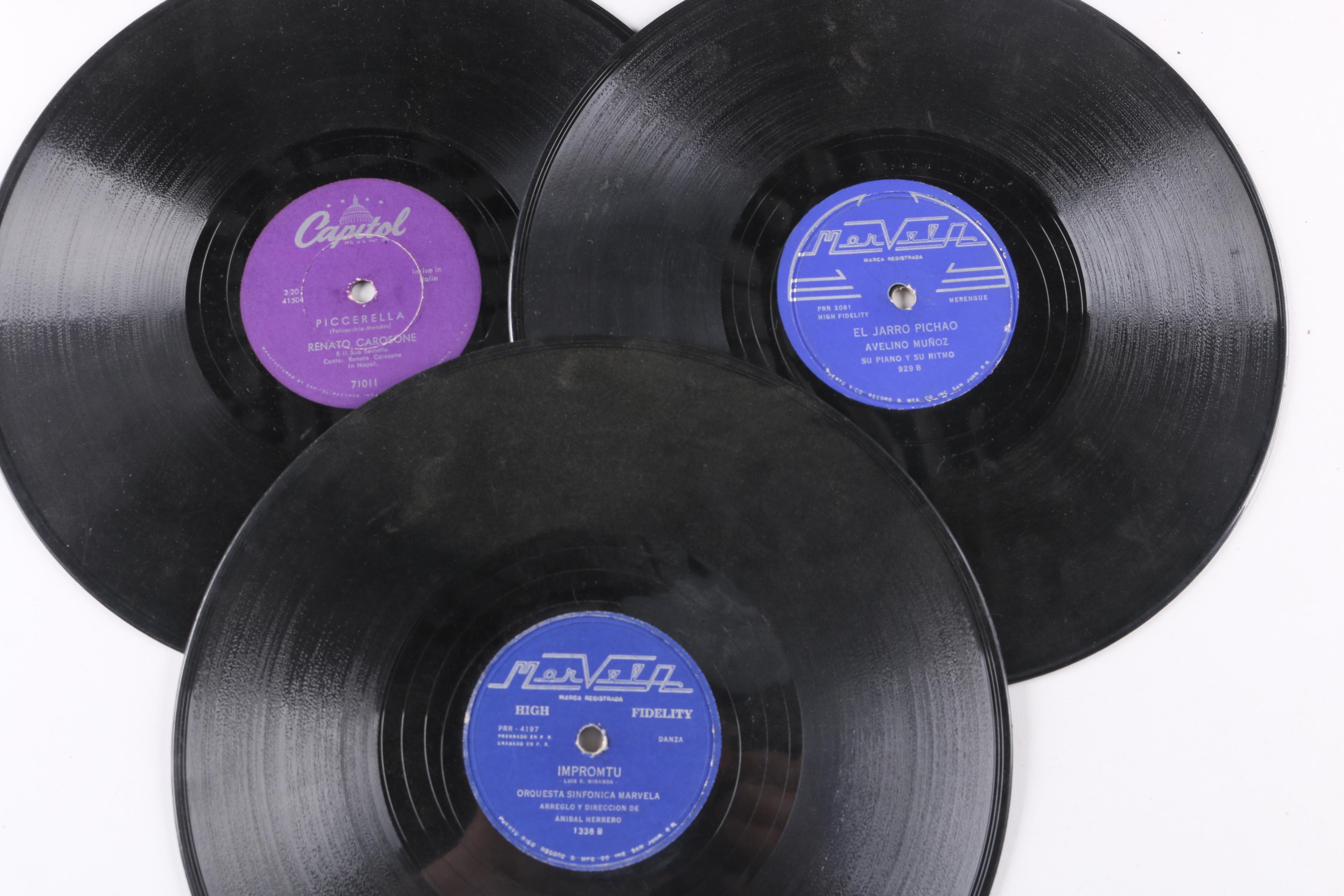 Vintage 78 rpm Records and Case