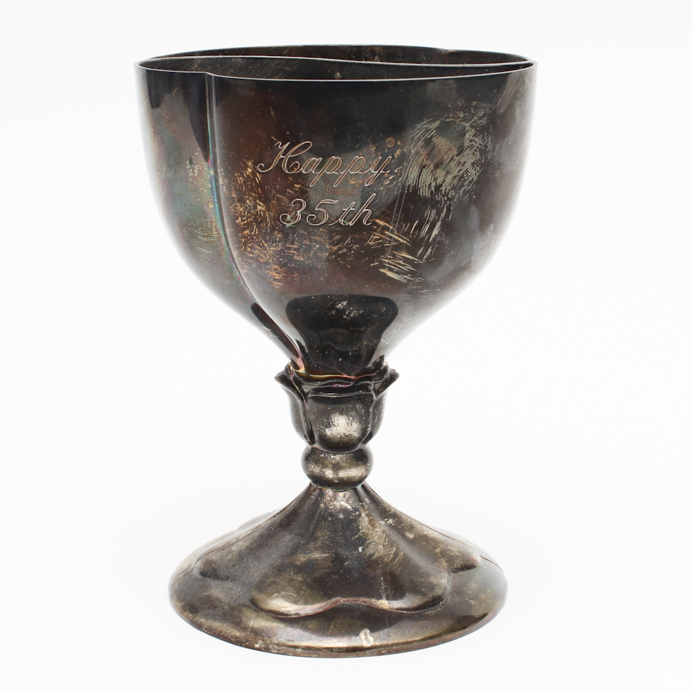 Hordon Silver Plate Interlocking Anniversary Goblets