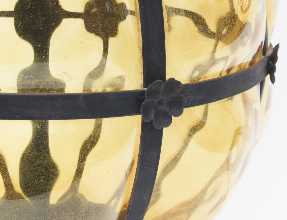 Amber Glass Table Lamp