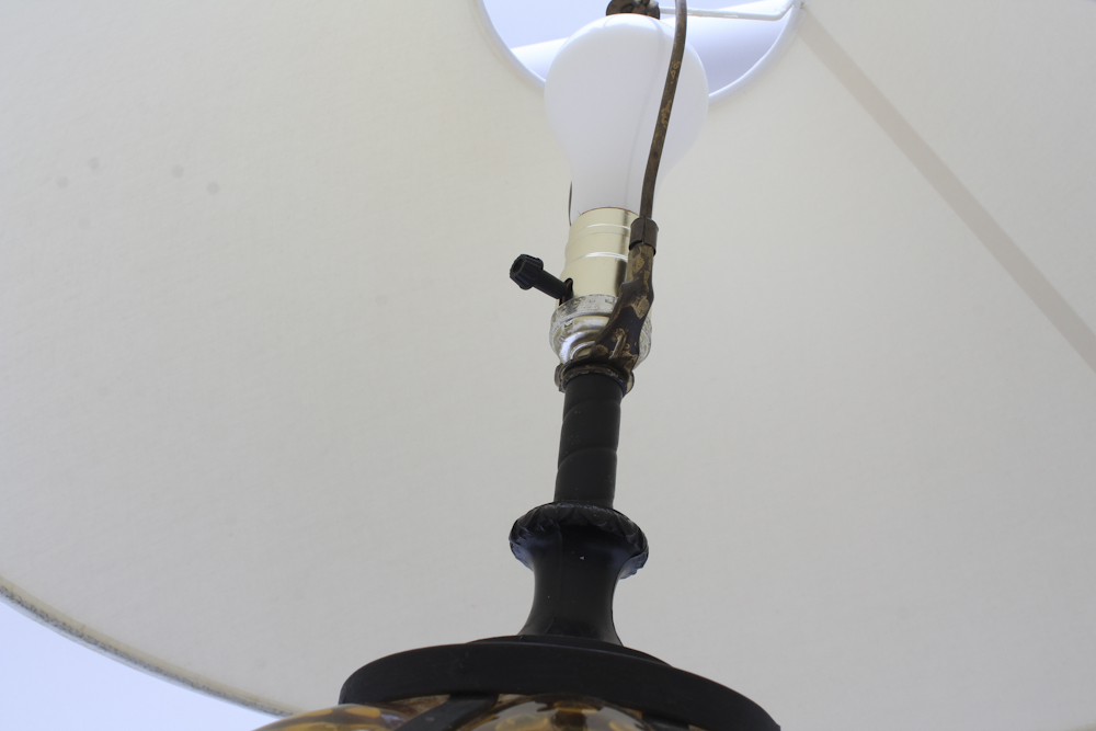 Amber Glass Table Lamp